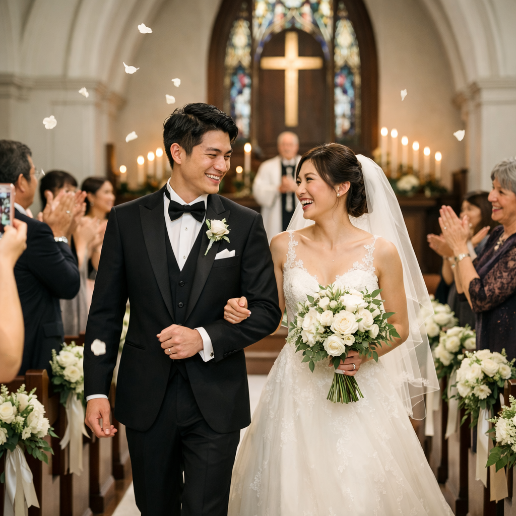 結婚祝いのシーン画像